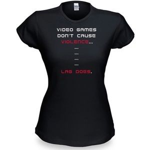 Think Geek Women’s Lag Kills Baby Doll T-Shirt